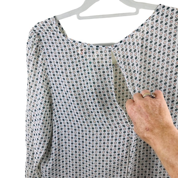 NWT Umgee Blouse Tunic XL Boho Open Slit Long Sleeve & Back Print Semi S… - Picture 7 of 13